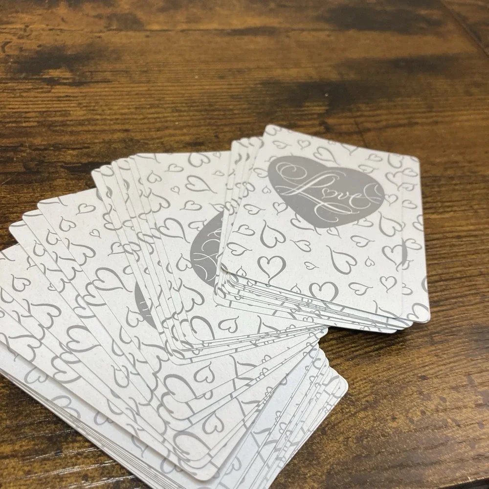 Love Design Playing Cards White/Silver Heart Valentine